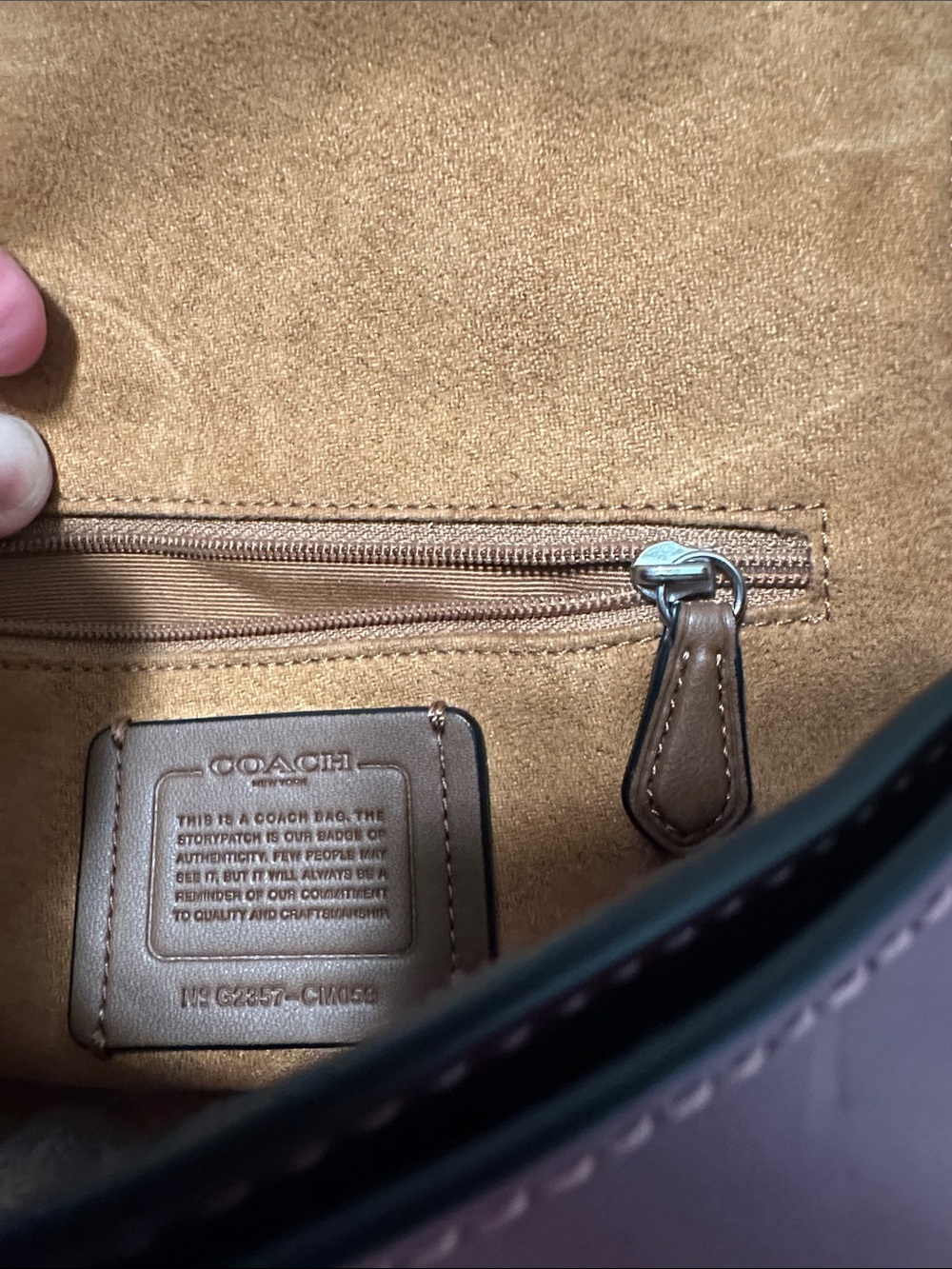 Coach Plum Leather Turnlock Crossbody with Brown Strap - Picture 4 of 10